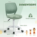 Light green ergonomic children study chair with adjustable height, breathable mesh, and durable base for comfort and.