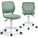 Light green ergonomic children study chair with adjustable height and breathable mesh back for comfortable seating.