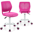 Adjustable pink mid back children's study chair with 360-degree swivel and height adjustment for comfortable seating.