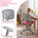 Children's study chair with adjustable height, Y-shaped lumbar support, and comfortable armrests for ergonomic seating.