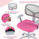 Children's study chair in rose with adjustable height, breathable mesh backrest, and removable soft seat cushion for.