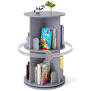 Kids Rotating Bookshelf, Cute 2-tier Kids Bookcase with Bookends & 8 Compartments product image 3