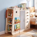 Dinosaur Toy Storage with 5 Bins and 3-Tier Bookshelf for Kids product image 2