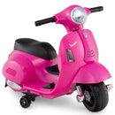 Baby Direct Licensed Vespa Kids Ride on Motorcycle with LED Headlight and Horn Sound in Pink