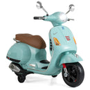 Baby Direct Licensed VESPA 12V Kids Electric Motorcycle with Dual Motors in Green