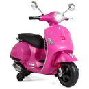 Baby Direct Licensed VESPA 12V Kids Electric Motorcycle with Dual Motors in Pink