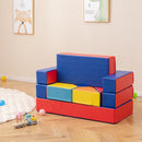 Colorful 4-in-1 multi-functional sofa set for kids, made of durable PU with EPE filler, perfect for safe play and.