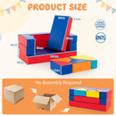 Colorful 4-in-1 multi-functional sofa set for kids, featuring durable PU surface and lightweight design for easy play.