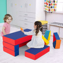 Colorful 4-in-1 multi-functional sofa set for kids, featuring soft PU surface and EPE filler for safe play and easy.