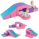 Six-Piece Foam Climbing Blocks with Tunnel and Ramp – Pink & Purple