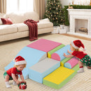 7-Piece Foam Building Blocks and Climbing Set – Pink