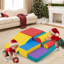7-Piece Foam Building Blocks and Climbing Set – Red