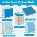 6-Piece Foam Climbing Set with Climbing Holds – Blue