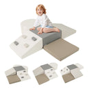 6-Piece Foam Climbing Set with Climbing Holds – White