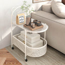 2-Tier Kids Storage Side Table Mobile Coffee Table w/Lockable Wheels product image 1
