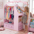 Kids Clothing Rack with Mirror, Dress Up Storage Cabinet product image 2