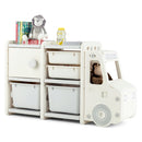 Kids Toy Storage Organiser with 2 Large Bins, Pull-Out Drawers, Cabinet, Front Store Space product image 1
