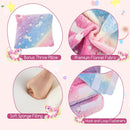 Folding kids sofa bed with premium flannel fabric, soft sponge filling, and glow-in-the-dark patterns for playtime fun.