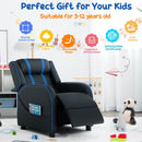 Kids recliner sofa in blue with adjustable features and sturdy frame, perfect for lounging and enjoying cozy reading.