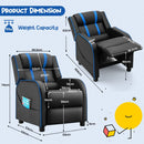 Kids recliner sofa in blue with adjustable backrest and footrest, designed for comfort and easy cleaning. Ideal for.