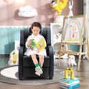 Kids recliner sofa in blue with adjustable backrest and footrest, perfect for reading and relaxing.