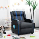 Kids recliner sofa in blue with a sturdy frame and anti-slip feet, perfect for safe and comfortable playtime.