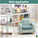 Kids sofa chair with cute panda design, thick cushion, and wooden legs, perfect for playrooms and cozy reading spaces.
