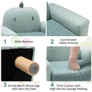 Kids sofa with cute dinosaur design, featuring thick cushion, beech wood legs, and safety armrests for comfort.