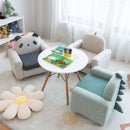 Kids sofa set featuring panda, chick, and dinosaur designs with thick cushions, perfect for playrooms and reading nooks.