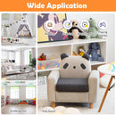 Kids sofa with panda design, thick cushion, and beech legs, perfect for playrooms and cozy reading spaces.