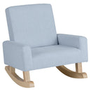 Blue Kids Rocking Chair with Wood Legs & Anti-tipping Design