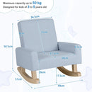 Blue Kids Rocking Chair with Wood Legs & Anti-tipping Design