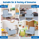 Blue Kids Rocking Chair with Wood Legs & Anti-tipping Design