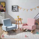 Pink Kids Rocking Chair with Wood Legs & Anti-tipping Design