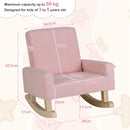 Pink Kids Rocking Chair with Wood Legs & Anti-tipping Design