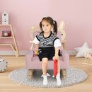 Pink Kids Rocking Chair with Wood Legs & Anti-tipping Design