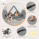 Kids modular convertible foam folding sofa set with soft suede fabric, portable handle, and machine-washable cover for.