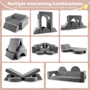 Kids modular play sofa set in grey, featuring 8 pieces for creative combinations and comfortable playtime.