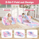 Colorful 2-in-1 foldable kids couch and lounger with blanket, perfect for playtime and cozy naps.