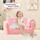 Plush pink 2-in-1 folding kids couch with blanket, perfect for cozy playtime and naps for children 3 and up.