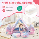 Colorful round cushion from the modular kids play couch set, designed for comfort and imaginative play with high.