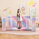 Modular toddler sectional sofa in colorful glow-in-the-dark design, perfect for creative play and cozy corners.