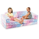 Colorful modular toddler sectional sofa with glow-in-the-dark patterns, perfect for creative play and cozy corners.
