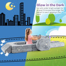 Modular toddler sectional sofa in grey, featuring glow-in-the-dark patterns, ideal for creative play and cozy corners.