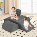 6-Piece Chenille Foam Climbing Blocks Set – Grey