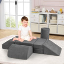 6-Piece Chenille Foam Climbing Blocks Set – Grey