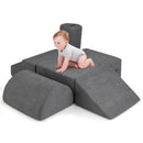 6-Piece Chenille Foam Climbing Blocks Set – Grey
