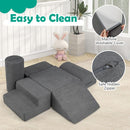 6-Piece Chenille Foam Climbing Blocks Set – Grey