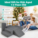 6-Piece Chenille Foam Climbing Blocks Set – Grey