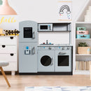 Grey Play Kitchen with Refrigerator and Sound Knobs – Grey
